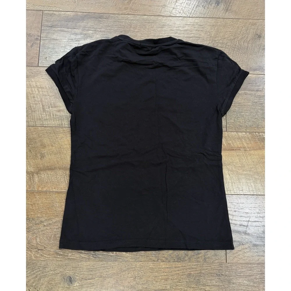 Vintage Y2k Akademiks Studded Baby Top Shirt Black White Large Grunge - Picture 5 of 7